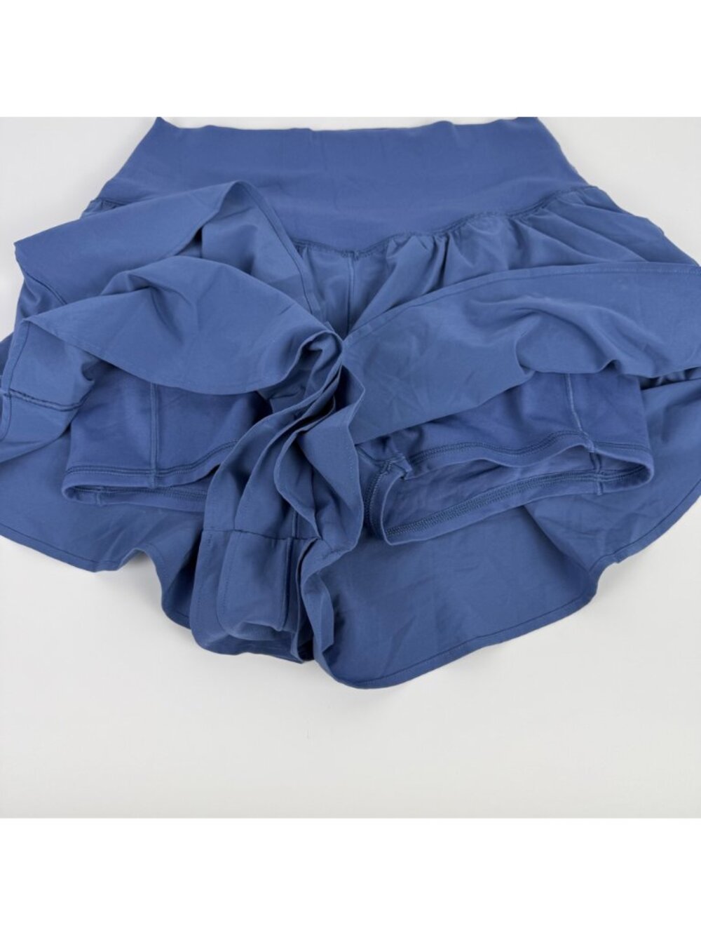 OFFLINE By Aerie Real Me Flirty Ruffle Tiered High-Waisted Shorts Blue Size M - Picture 3 of 6